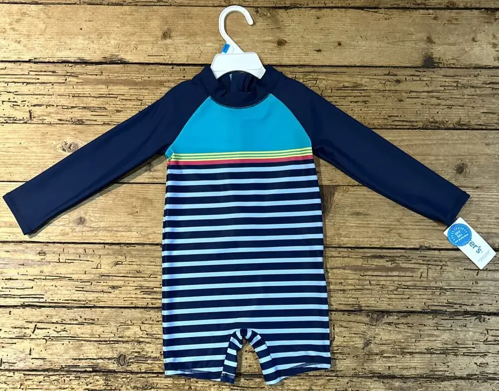 Carters Baby Boy Multicolor Striped Rash Guard Size 24m NWT